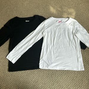 Two Kids Large Epic Threads Plain Black and White Long Sleeve